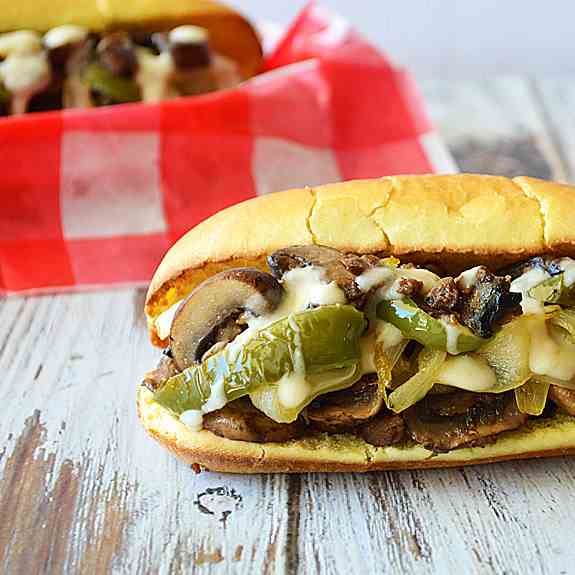 Vegan Philly Style Mushroom Cheesesteak