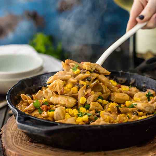 Southwest Chicken Alfredo Skillet