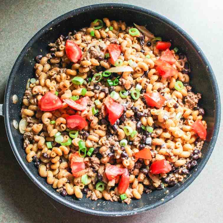 One Pot Taco Pasta with Black Beans