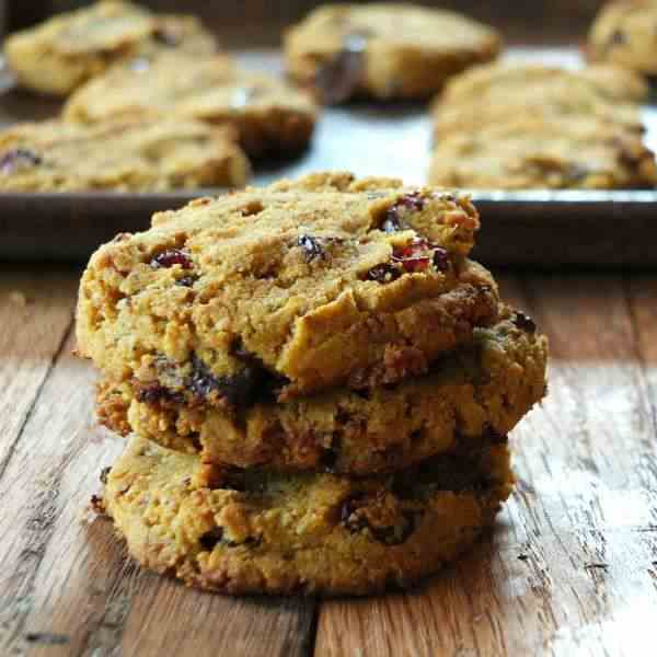 Pumpkin Chocolate Cranberry Cookies