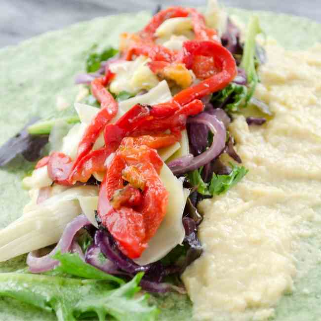 Mediterranean Lemon Hummus Wrap