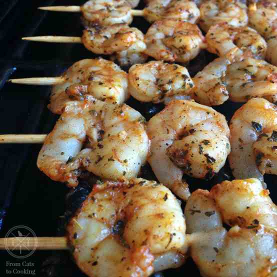 Grilled Garlic Herb Shrimp Skewers