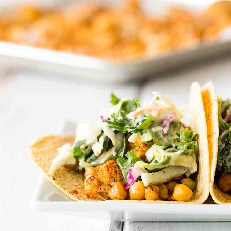 Vegan Cauliflower and Chickpea Tacos