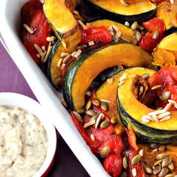 Kabocha Squash with Burnt Eggplant Sauce