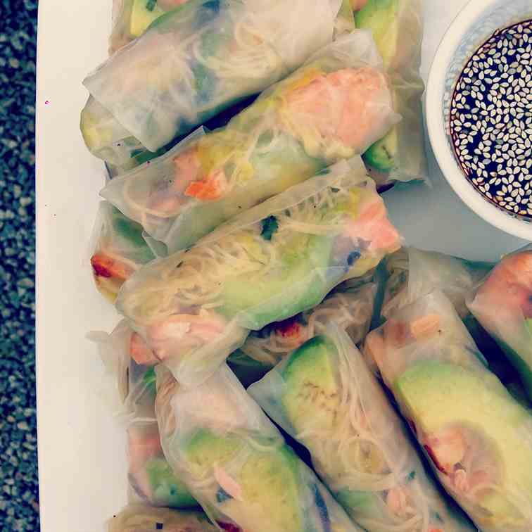 Salmon Rice Paper Rolls