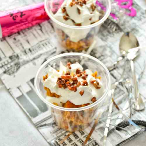 Pumpkin Trifle with caramel pecans