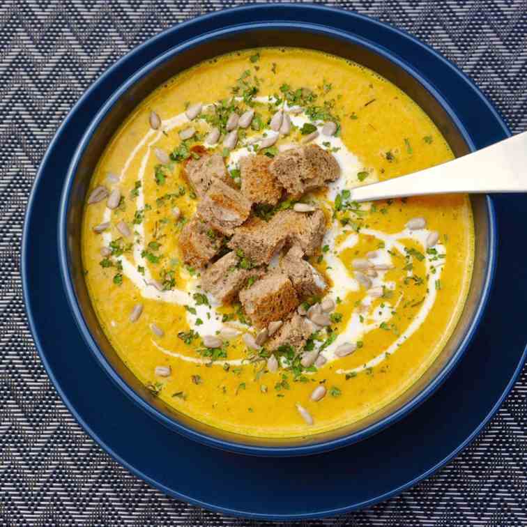 Carrot, Coriander, and Red Lentil Soup