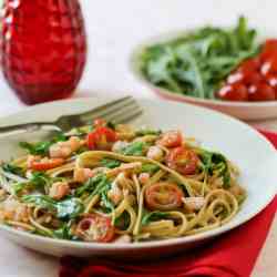 Shrimp Arugula Linguine