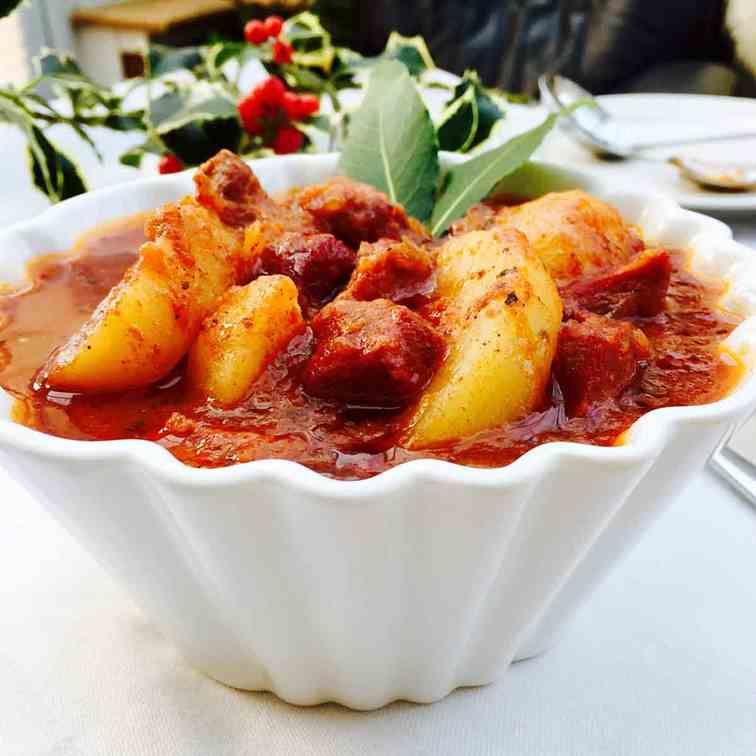 Ox tongue goulash