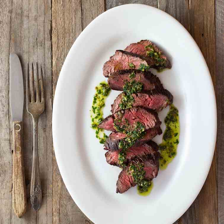 Hanger Steak with Salsa Verde