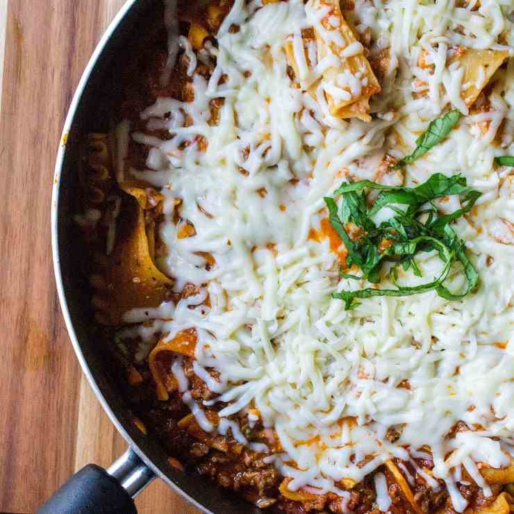 One Pot Lasagna Skillet