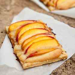 Nectarine flan with verjuice glaze