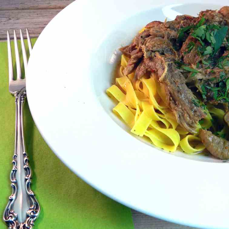 Pulled Pork Pasta with Figs