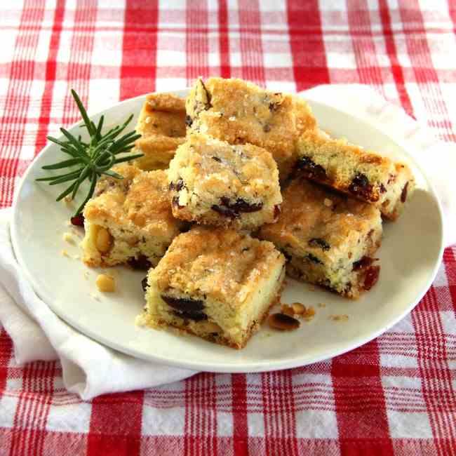 Cranberry Rosemary Pine Nut Shortbread