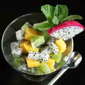 Dragon Fruit, Kiwi, and Mango Salad