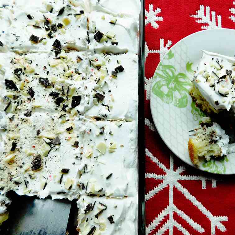 Peppermint Mocha Poke Cake