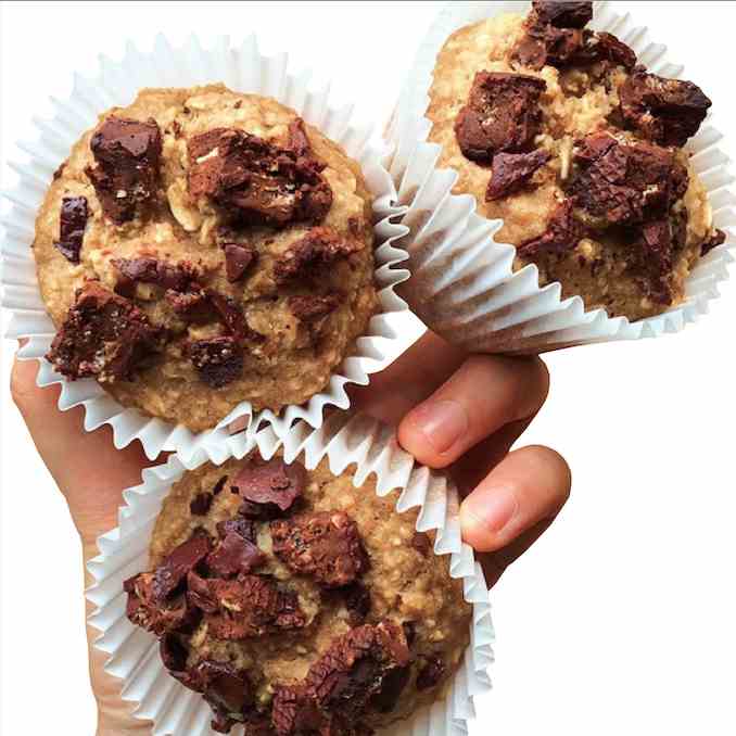 Chocolate Banana Oat Muffins