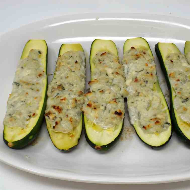 Ricotta and Blue Cheese Stuffed Zucchini