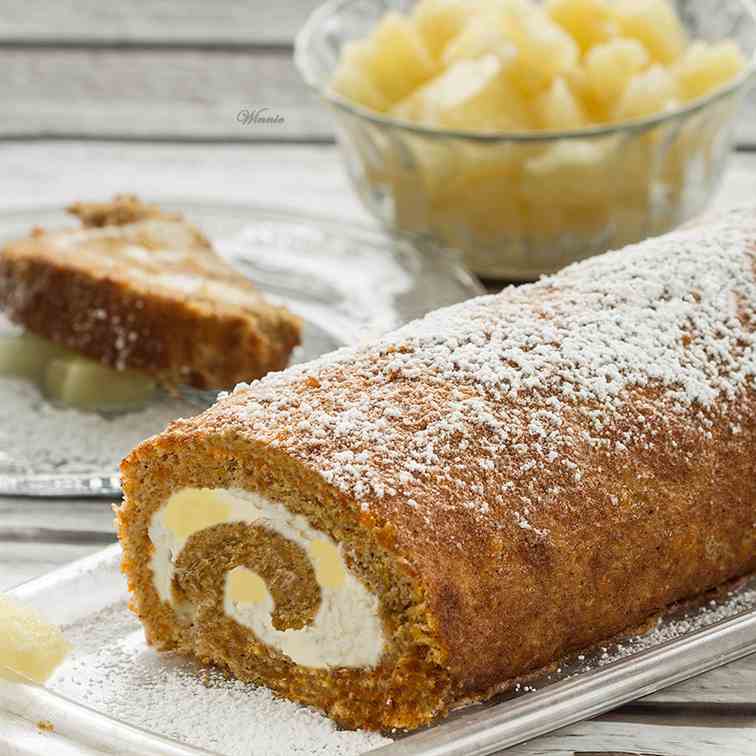 Carrot-Cake Swiss-Roll