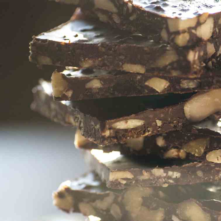 Minty Dark Chocolate Seed and Nut Squares
