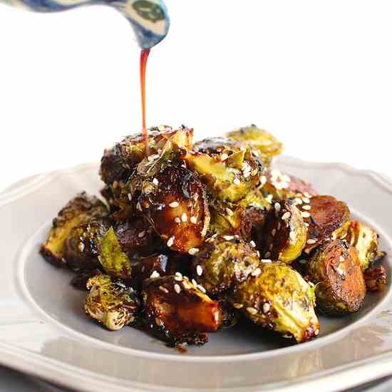 Maple Sesame Miso Brussels Sprouts