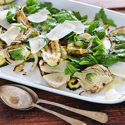 burnt fennel & zucchini salad