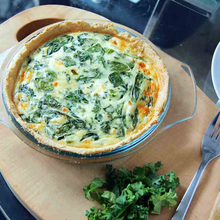 Spinach, Kale & Feta Quiche