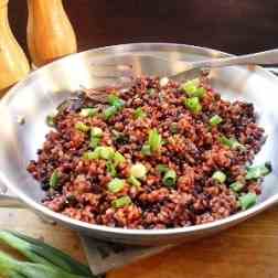 Bhutanese Red Rice and Lentil Pilaf