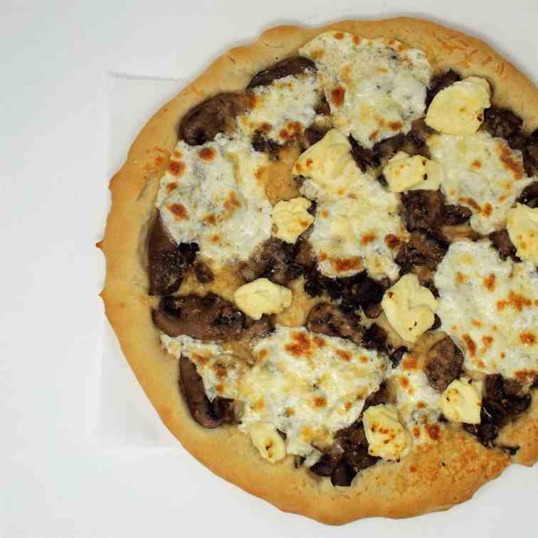Three Cheese Mushroom and Sage Pizza