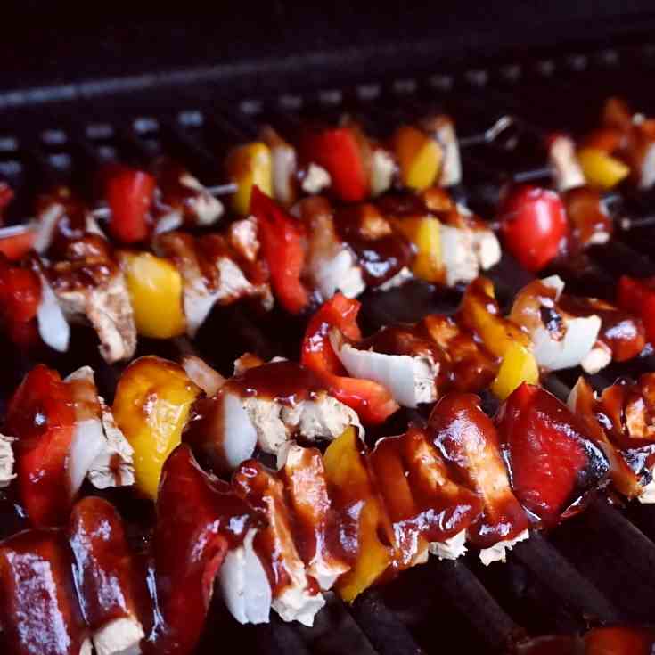 Vegetarian BBQ Chikn Skewers