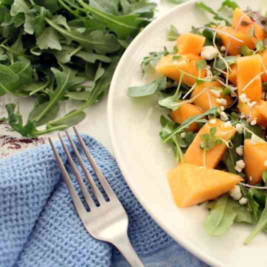 Arugula, Cantaloupe and Goat Cheese Salad 