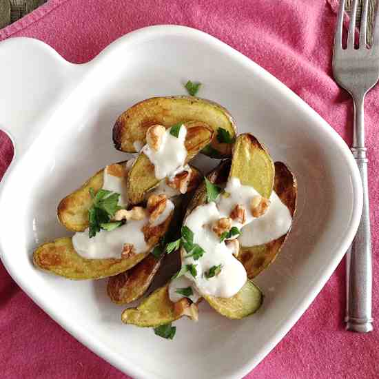Pan-Seared Potatoes with Blue Cheese