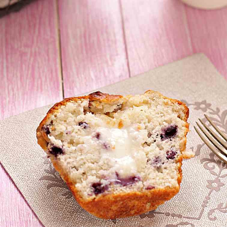 blueberry muffins and cream cheese
