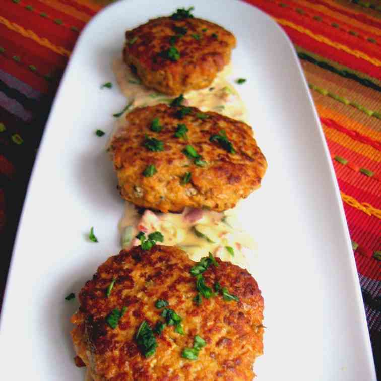 Thai red curry chicken burgers