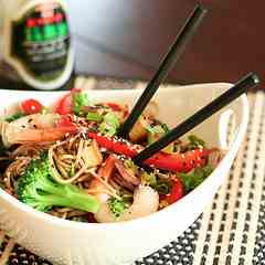 Sesame Tofu and Shrimp Soba Noodles