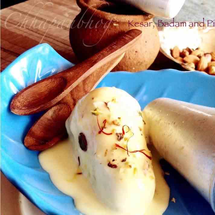 Saffron, Almond and Pistachio Ice Cream