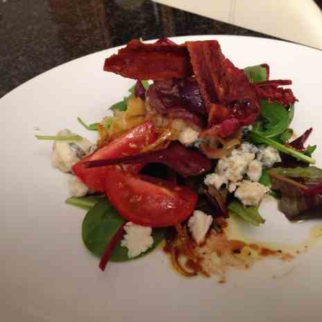 Liquoriced bacon salad