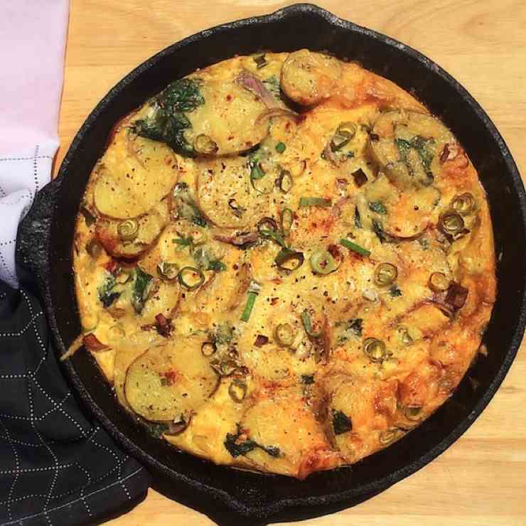 Frittata with Potatoes - Spinach