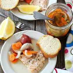 Salmon and Potatoes in a Jar