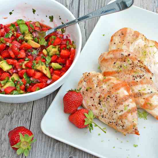 Grilled Chicken and Strawberry Salsa