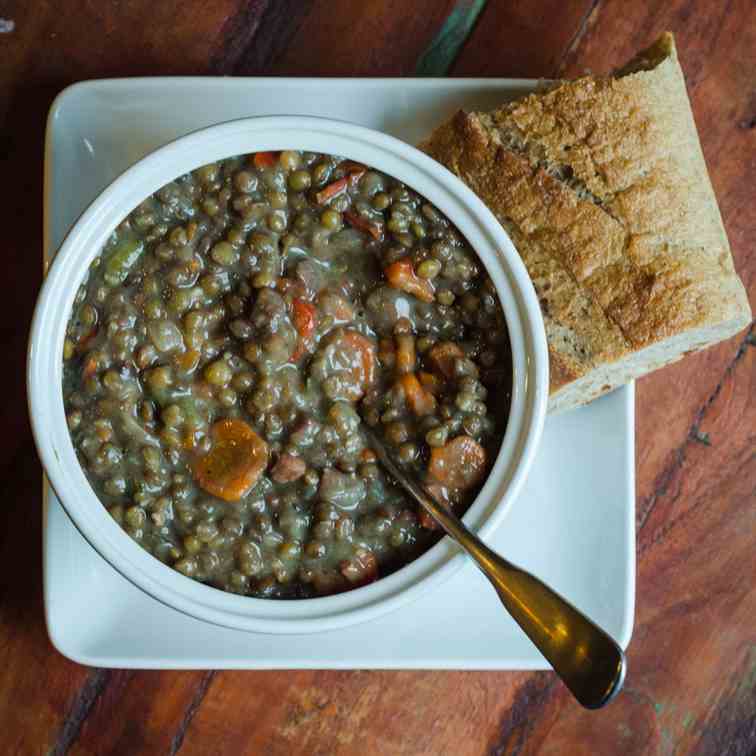 Ham, Lentil and Vegetable Soup (Pressure 