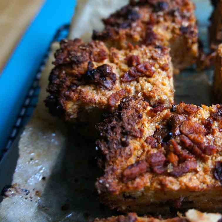 Bacon - Chocolate bread pudding