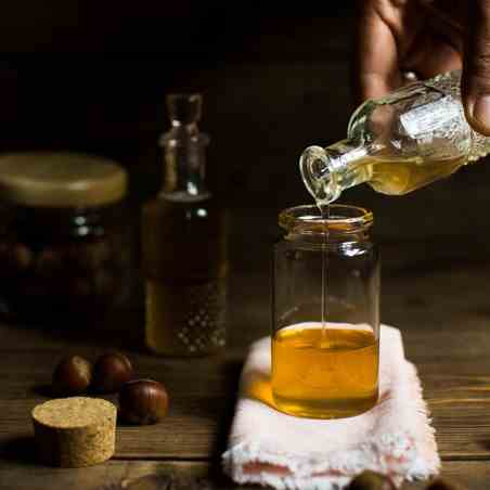 Homemade hazelnut syrup