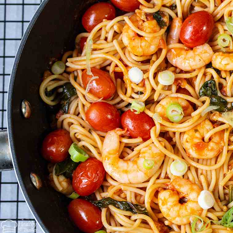 Shrimp Tomato Spinach Pasta