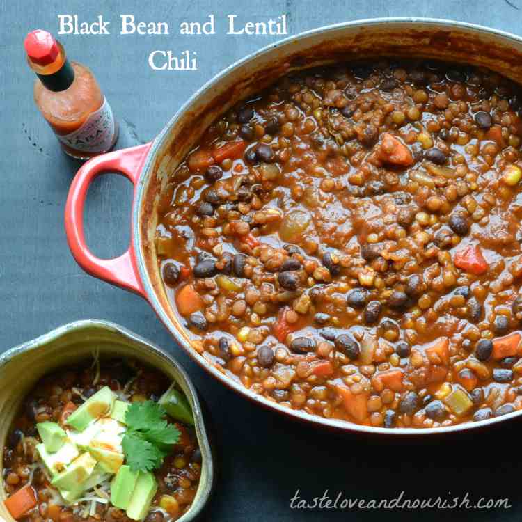 Black Bean and Lentil Chili 