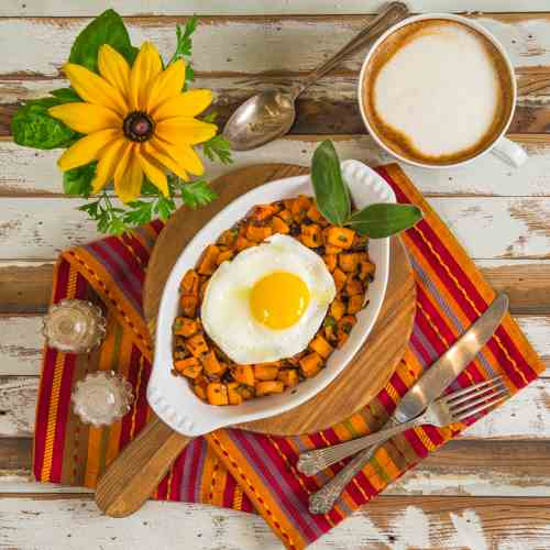 Sweet Potato Hash with Bacon and Sage