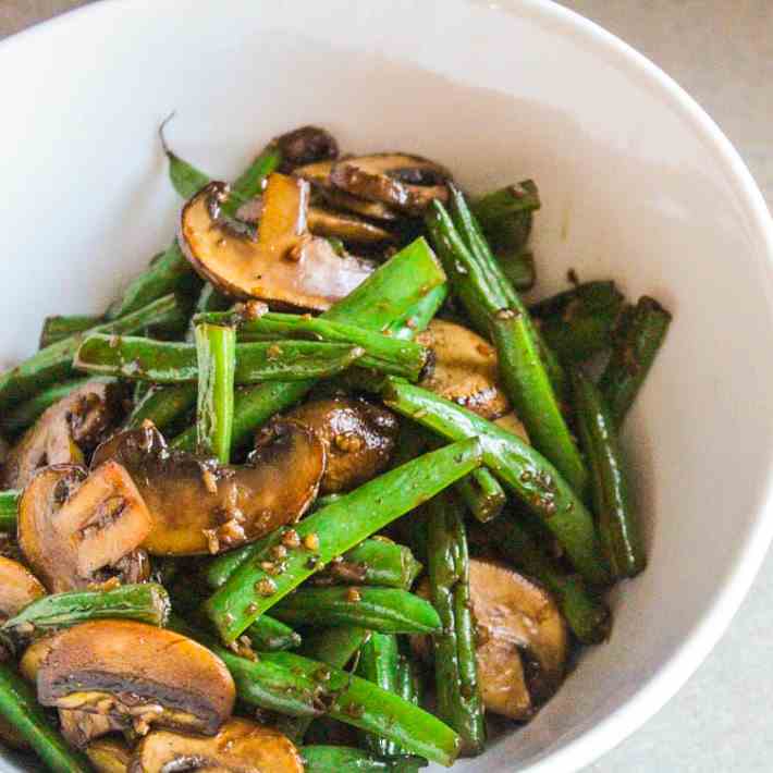 Asian Style Mushrooms and Green Beans