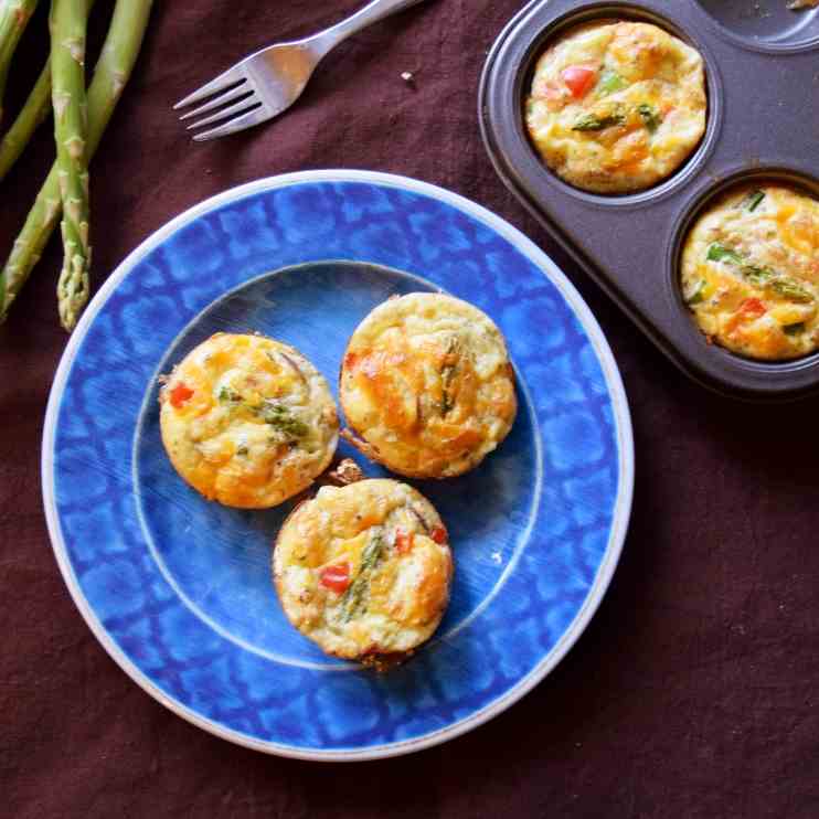 Asparagus Mushroom Frittatas Muffins