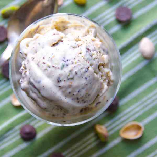 pistachio chip green tea ice cream