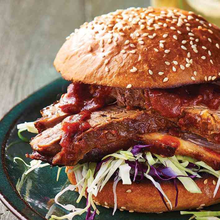 Beef Brisket Burger with Bourbon Chipotle